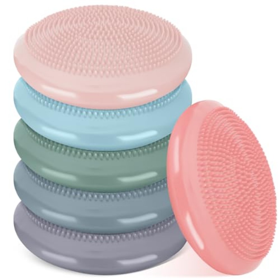 Exercise Disc Inflatable - 6 Pcs Wiggle Seat Inflated Wobble