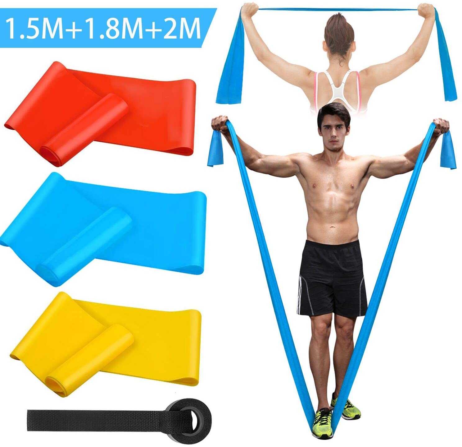Elastic Fitness Bands 3Pcs Res - Pilates Yoga Board avaliação e preço