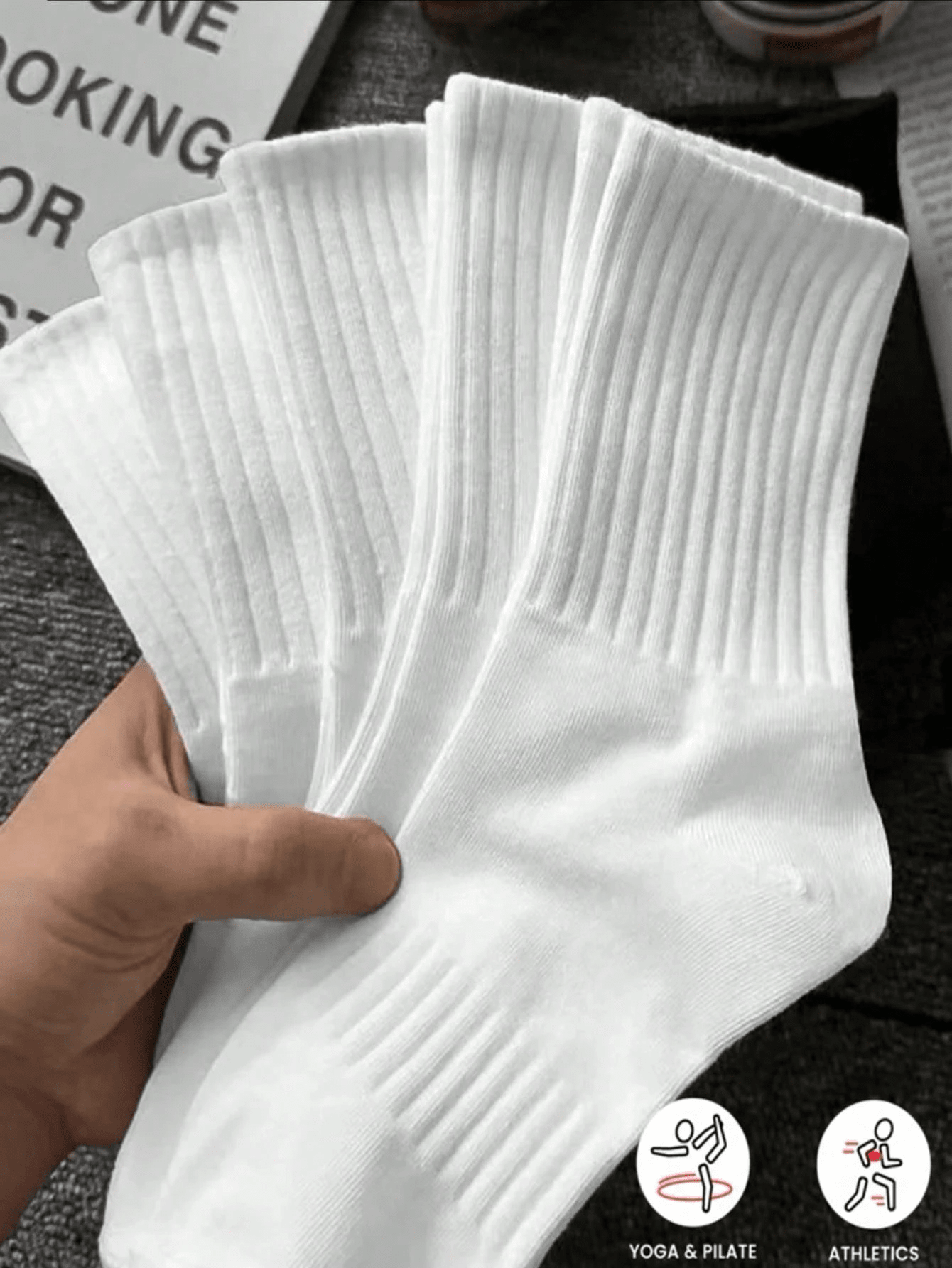 Unisex Thick Crew Socks White  - Yoga Pilates Girl avaliação e preço
