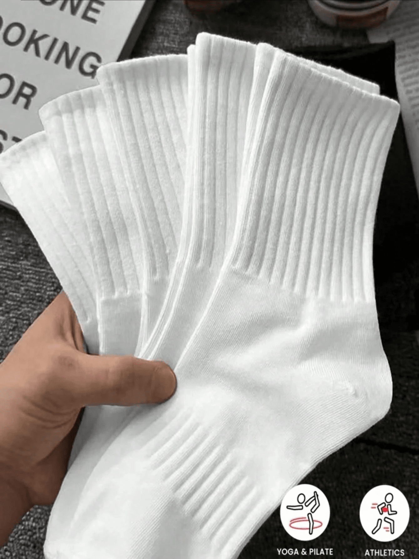 Unisex Thick Crew Socks White  - Yoga Pilates Girl avaliação e preço